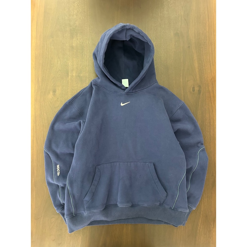 Nike x NOCTA Navy Blue Fleece Hoodie Mens Large DA3920-492 Drake Pullover